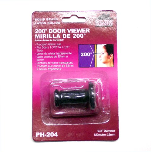 BOLTON 200 Degree Solid Brass Door Viewer in Bright Brass Finish