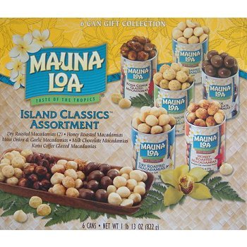 Mauna Loa Macadamia Nuts, Island Classics Assortment, 4.5-Ounce Cans (Pack of 6)