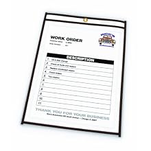 C-Line Stitched Shop Ticket Holders, 8.5 x 11 Inches, Both Sides Clear, 25 per Box (46911)