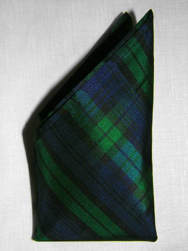 NAVY TARTAN Silk Handkerchief, 100% Silk - by Royal Silk
