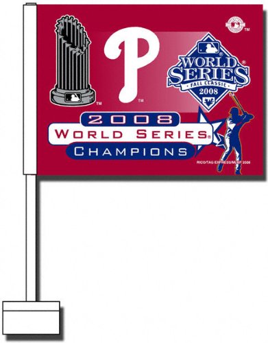 Buy Philadelphia Phillies 2008 World Series Champions Car Flag by Rico Industries-Tag Express