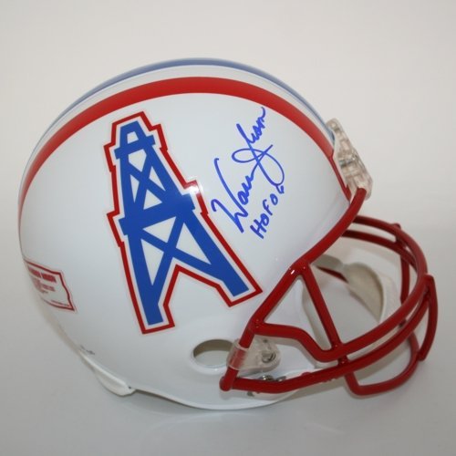 Warren Moon Autographed Houston Oilers Riddell Full Size Replica Helmet with 
