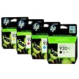 HP 920XL Four Pack Black & Colors Ink Cartridge Set -Black/Yellow/Cyan/Magenta