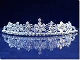 Bridal Wedding Tiara Crown With White Flowers 46525