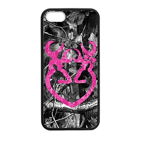 Browning Camo Deer for iPhone 5 5s Case Cover 040165 Rubber Sides Shockproof Protection with Laser Technology Printing Matte Result