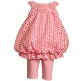 Bonnie Jean Infant Girls Pink Sleeveless Eyelet Top Pants Set 12M-24M