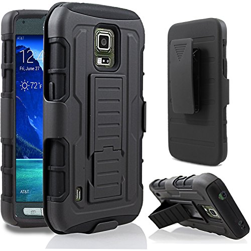 Galaxy S5 Active Case, Samsung Galaxy S5 Active G870 Case, StarShop iRobot Dual Layer Holster Case with Kickstand and Locking Belt Swivel Clip Black Galaxy S5 Active Case, Samsung Galaxy S5 Active G870 Case, StarShop iRobot Dual Layer Holster Case with Kickstand and Locking Belt Swivel Clip Black