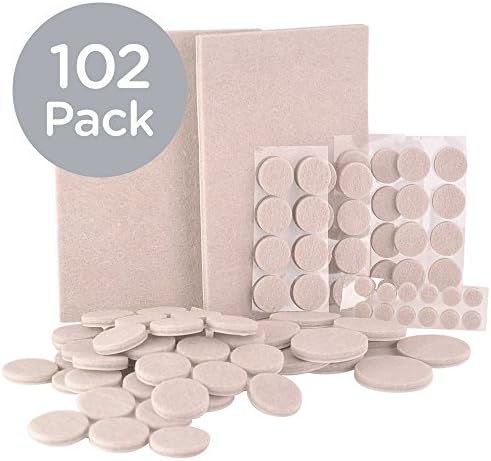 Homedone Felt Pads 102-Piece Floor Protectors Heavy Duty Oatmeal