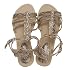 Ladies/Womens Studded Gladiator Summer Footwear Sandals Shoes (Brown Beige)