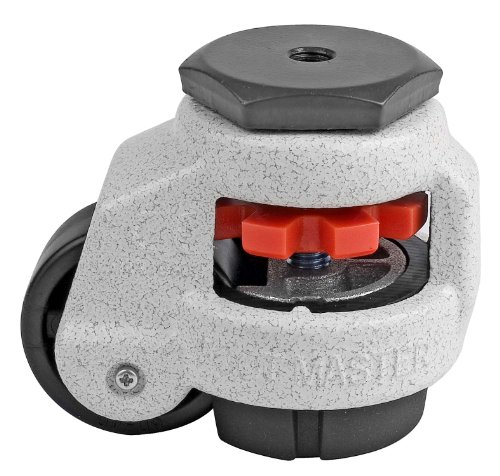 FOOTMASTER GD-40S-3/8 Nylon Wheel and NBR Pad Leveling Caster, 110 lbs, Stem Mounted with 0.375