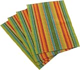 Mahogany Fiesta Stripe Ribbed Placemat Set of 4, 100-Percent Cotton