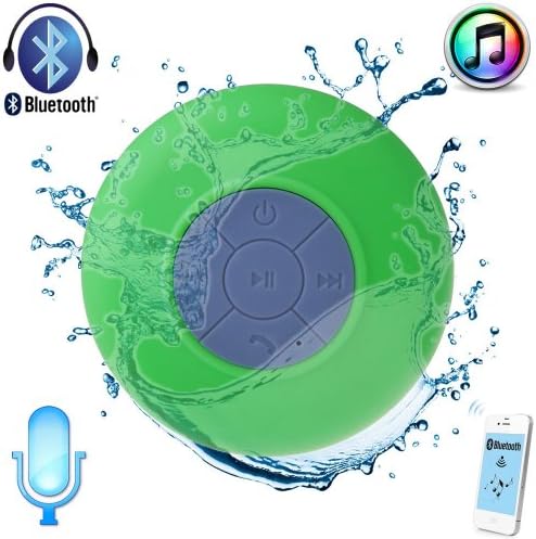 FlylinkTech® Mini Ultra Portable Waterproof Bluetooth Wireless Stereo Shower Speakers with Suction Cup-Red ,Green,Blue,Yellow