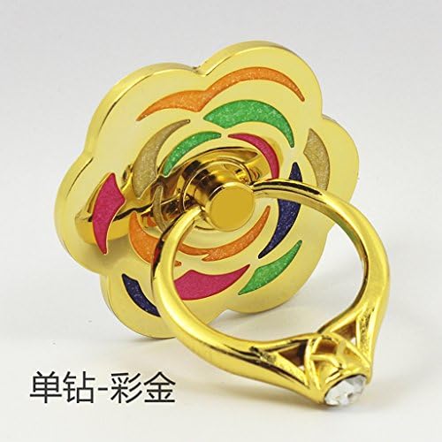 SHFT(TM) The Rose Design Single Diamante Bunker Ring Stand &amp; Holder for iPhone 4 4S 5 5G Galaxy S2 S3 SIII S4 iPad iPod HTC Nokia All Cell Phones (Multicolor Gold)