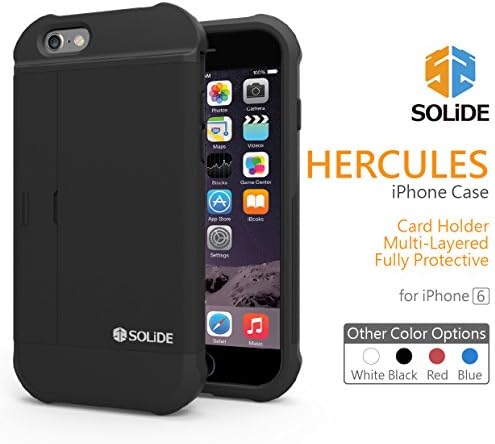 SOLiDE:emoji: HERCULES Anti-Shock case cover skin for iPhone 6, 6S -Black (A6016)