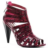 IMAGE OF Bcbgirls Women's Single Strappy Sandal,Rose Red/Black,6.5 M US