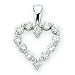 10K White Gold 1 ct. Diamond Heart Pendant with Chain