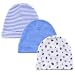 Luvable Friends 3-Pack Infant Caps-Blue - Newborn