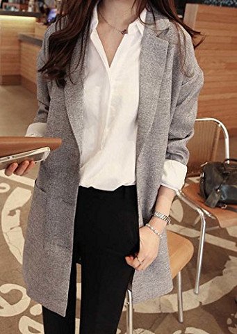 レディース スプリング チェスターコート グレー