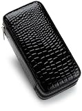 Intica Two Watch Black Alligator Leather Travel Case