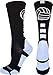 MadSportsStuff Volleyball Logo Crew Socks (Black/White, Medium)