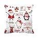 Higoss Decorative Pillow Cover Snowman Elks Santa Claus Pillowcases 18