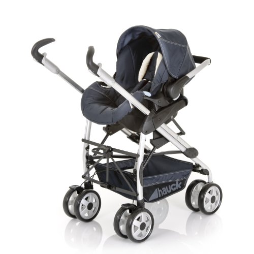 Imagen 5 de Hauck 122501 Eagle All in One - Carrito convertible con capazo, saco para las piernas, bolsa para pañales, capota, silla de coche (grupo 0+), color azul marino