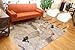 Generations Contemporary Flower Rust Gold Silver White Modern Squares Area Rug Rugs 5'2 x 7'3