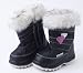 Girls Fleece Lined Hearts Snow Boots Size UK 10 (Black)