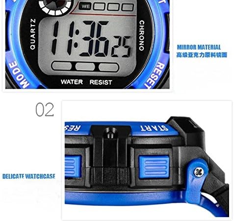 KANO BAK Boy girl Child Kids Student Digital LED Quartz Alarm Sports Waterproof christmas Watch Yellow