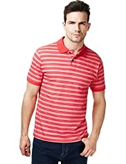 North Coast Pure Cotton Double Striped Polo Shirt