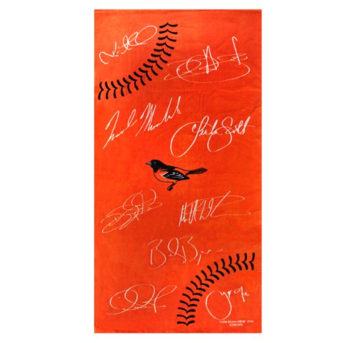 Forever Collectibles MLB Baltimore Orioles 30X60 Printed Signature Ball Towel