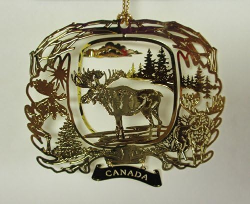 CANADA Moose Brass Christmas ORNAMENT Souvenir Gift