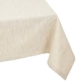 Mahogany Tuscany Tablecloth, 60-inch by 90-inch Rectangle, Ivory, 100% Cotton