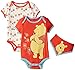 Disney Baby-Girls Winnie The Pooh Bodysuits and Bib (Pack of 3)