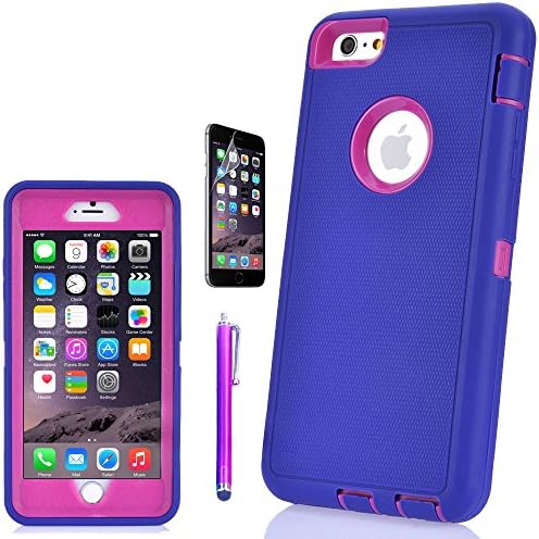 iPhone 6S Case, Ovis Hybrid Protective Defender High Impact Dual Layer Shockproof Hard Bumper Soft Rubber Case Cover For Apple iPhone 6S 4.7" - Purple