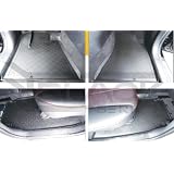 2007-2012 Hyundai Santa Fe Custom Rubber Black Floor Mats Complete Set by Black Series