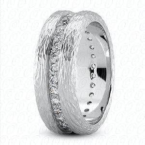 0.87 Ct. Custom Made Diamond Wedding Band F VS1 Pd NWB043013.532