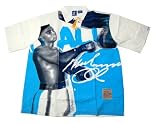Platinum FUBU Muhammad Ali Button Down Short Sleeve Dress Shirt - White / Light Blue