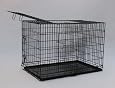 Best Pet Black 49" Triple-Door Suitcase Style Folding Metal Dog Crate with Metal Pan - 49"(l) x 29"(w) x 32"(h)