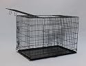Brand New Black 49" Triple-door Suitcase Style Folding Metal Dog Crate with Metal Pan - 49"(l) X 29"(w) X 32"(h)