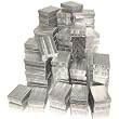 100 Silver Cotton Jewelry Gift Boxes Pocket Watch Displays 3.25"