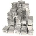 100 Silver Cotton Jewelry Gift Boxes Pocket Watch Displays 3.25"