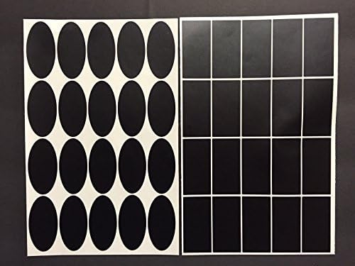 The Vinyl Wall Reusable Chalk Labels 40 Small Rectangle and Oval Adhesive Chalkboard Stickers, Dishwasher Safe, 2 by 1-Inch by The Vinyl Wall