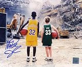Magic Johnson Los Angeles Lakers - Magic with Bird as Children at The Boston Garden - 8X10 Autographed Photograph