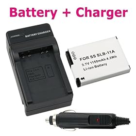 eForCity Battery + Charger for Samsung© SLB-11A TL240 TL320 WB100