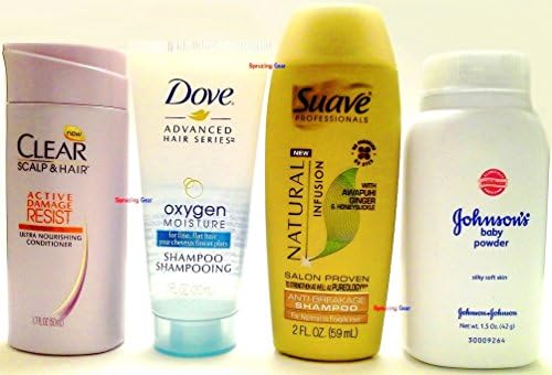 Oxygen Moisture Shampoo, Anti-Breakage Shampoo, Damage Resist Conditioner, Johnson's Baby Powder Bundle Set (1 Bottle Each)