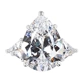 Pear Cut 3 Stone Ring size 6 Emitations