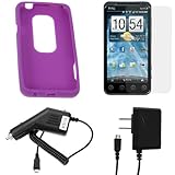 GTMax Purple Soft Rubber Silicone Skin Protector Cover Case + Clear LCD Scr ....