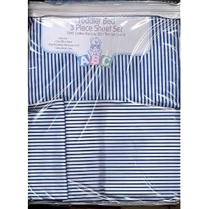Toddler Bed Sheet Set - Chambray Stripe