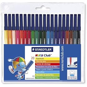 Staedtler Noris Club 326 WP20 Fibre Tip Pen In Wallet - 20 Assorted Colours